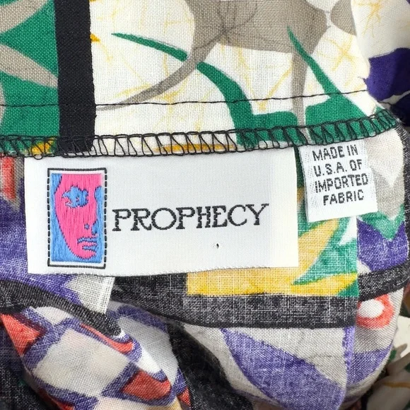 Vintage Safari Midi Skirt Womens 4 Art Statement Colorful Tribal Boho Indie USA - Picture 7 of 10